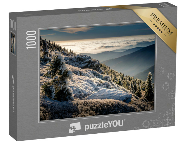 puzzle 1000 dílků „Zimní krajina s výhledy, Jeseníky, Česká republika“