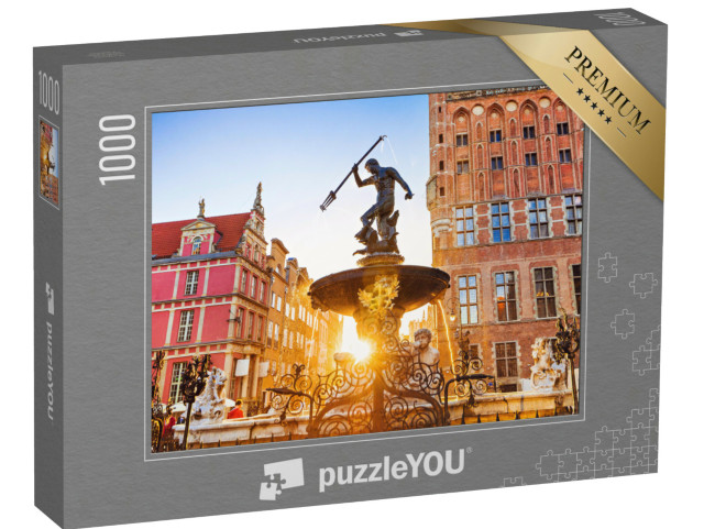 puzzle 1000 dílků „Neptunova fontána při západu slunce, Gdaňsk, Polsko“
