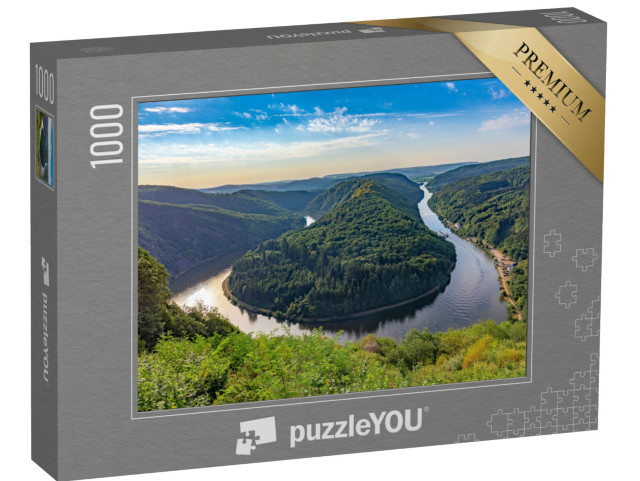 puzzle 1000 dílků „Pamětihodnost Sárska s výhledem na Sárskou smyčku v Německu“