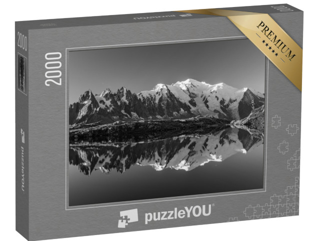 puzzle 2000 dílků „Letní panorama z Lac Blanc: jezero s Mont Blancem, Alpy, Francie“