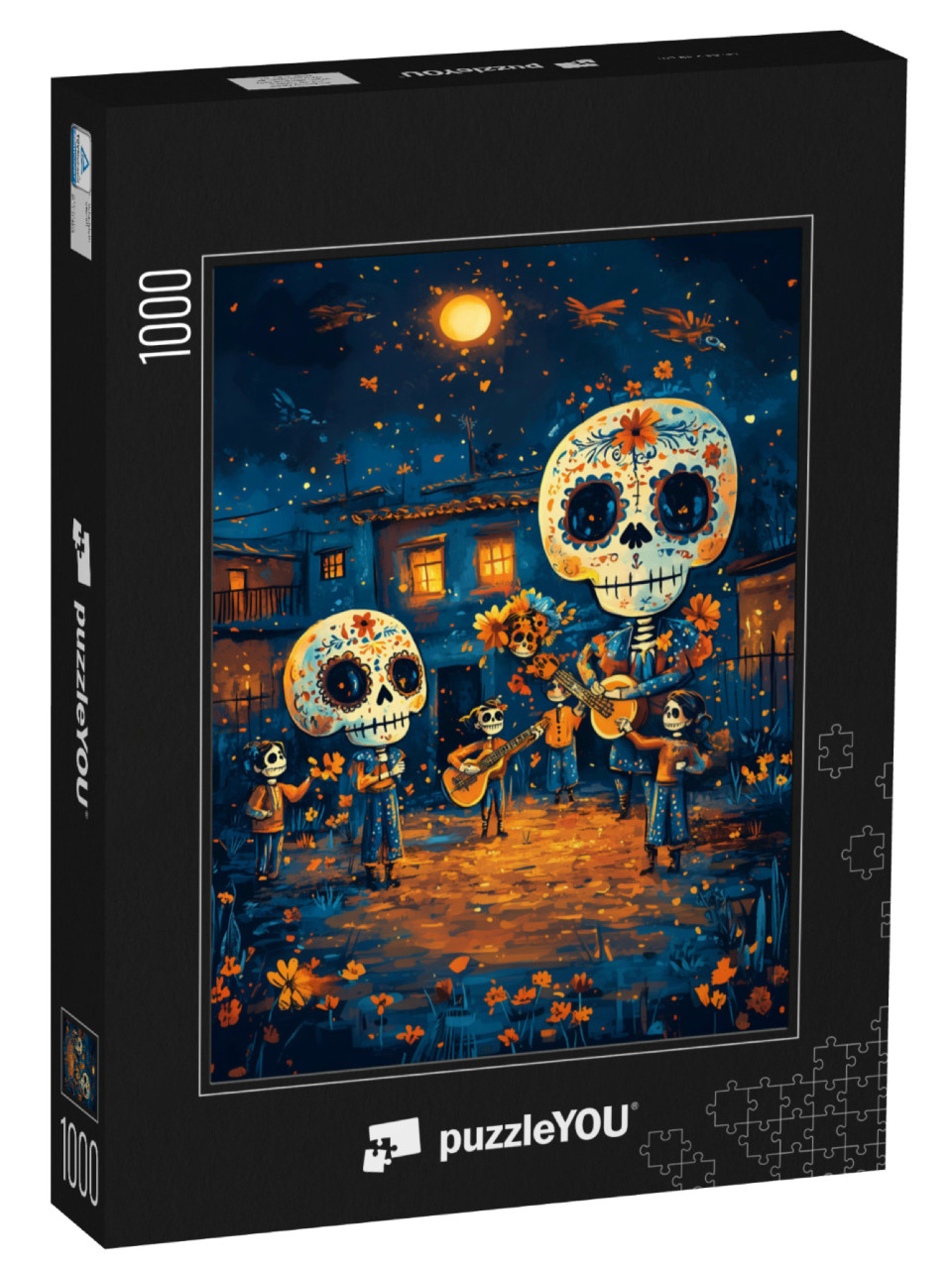 puzzle 1000 dílků „Koncert lebek na Halloween“