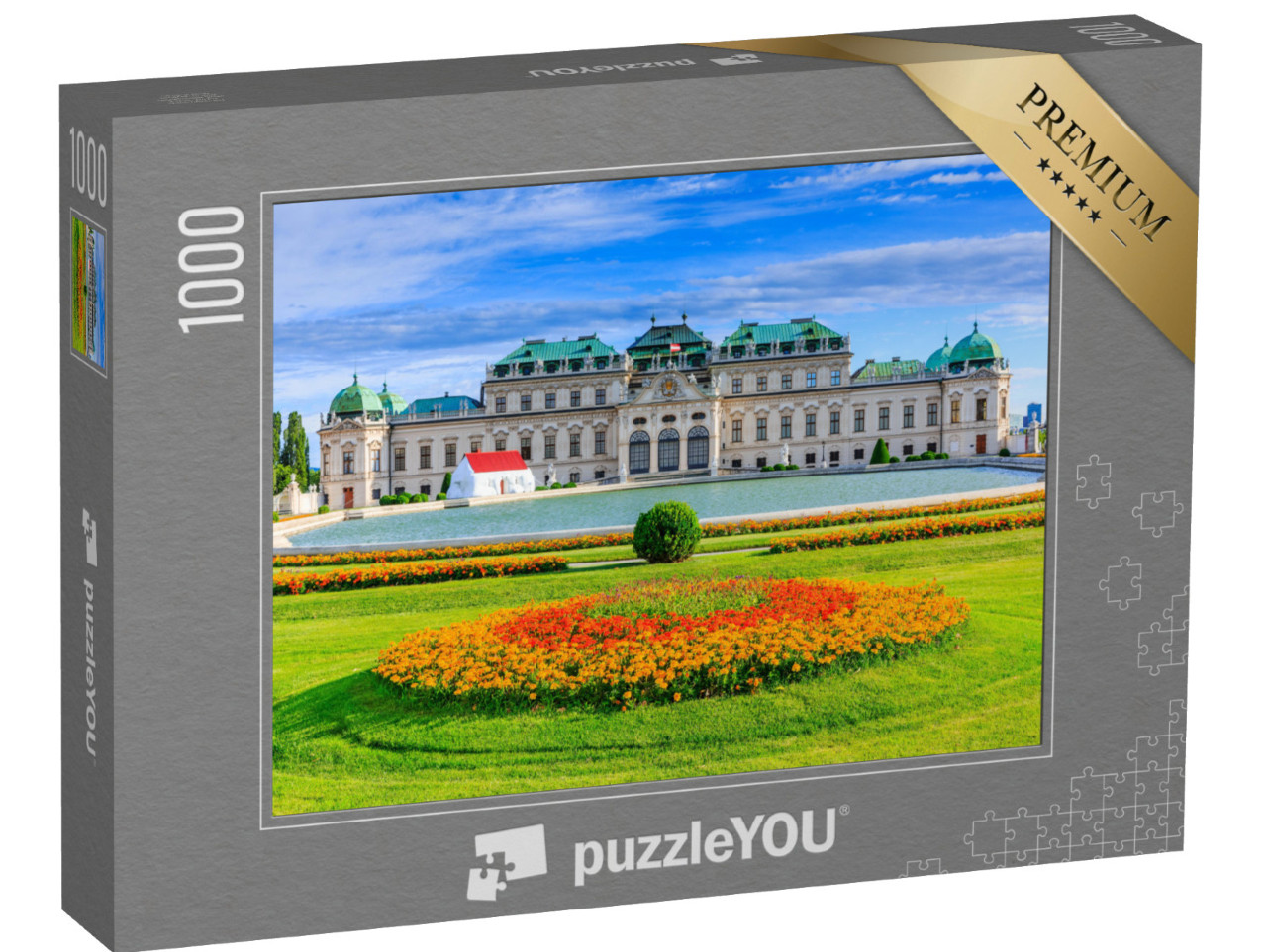 puzzle 1000 dílků „Zámek a zahrada Horní Belveder, Vídeň, Rakousko“
