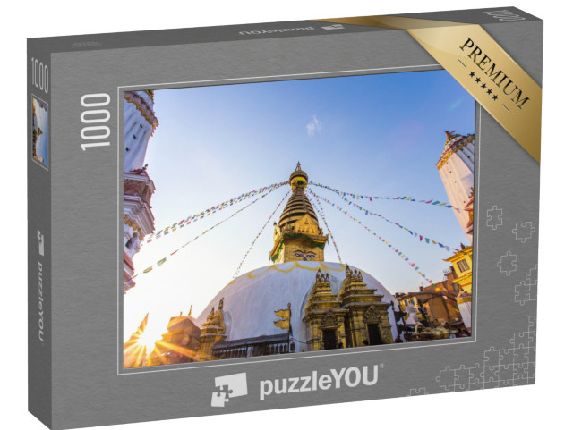 puzzle 1000 dílků „Zlaté světlo u opičího chrámu Swayambhunath, Káthmándú, Nepál“
