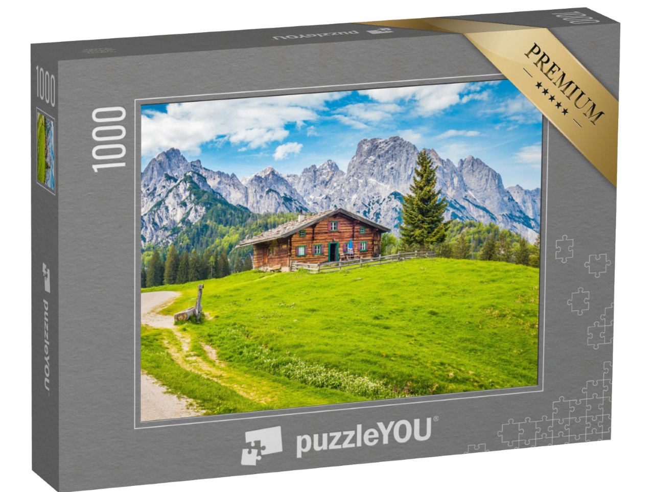 puzzle 1000 dílků „Tradiční horská chata, Rakousko“