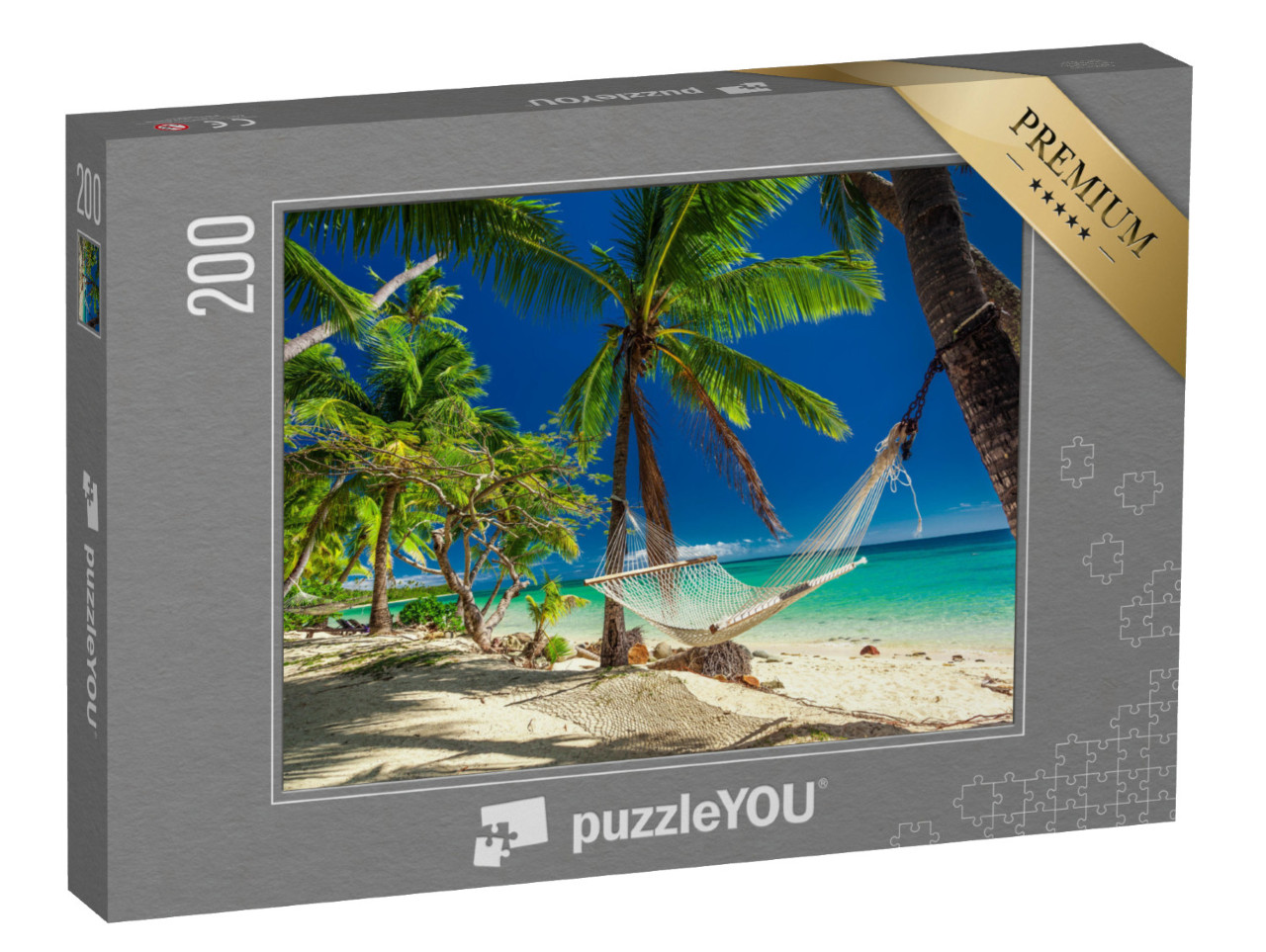 puzzle 200 dílků „Houpací síť pod tropickými palmami, ostrovy Fidži“