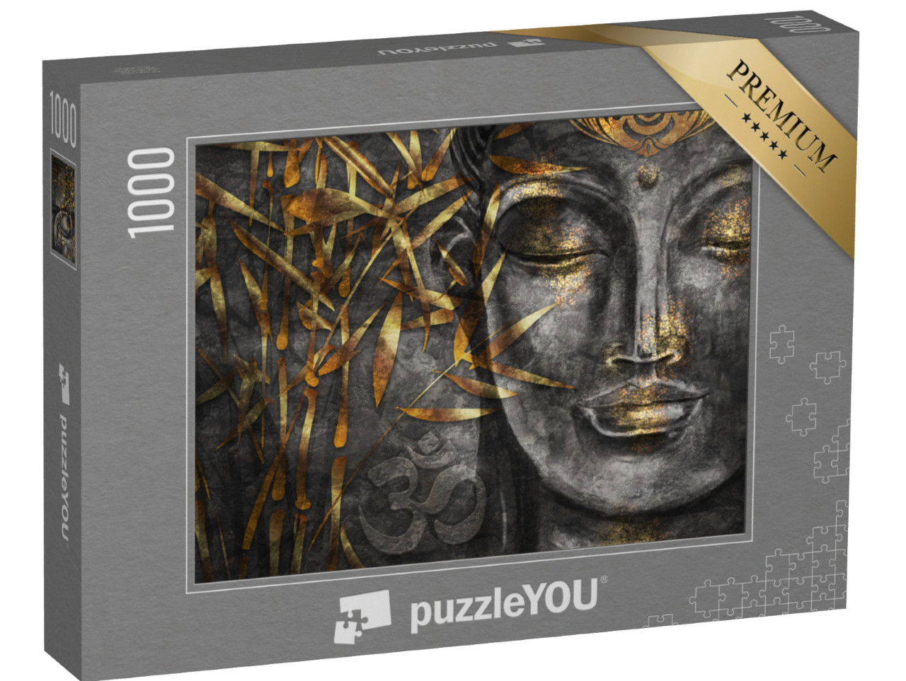 puzzle 1000 dílků „Digitální umělecká koláž v kombinaci s akvarelem: Buddha Bodhisattva“