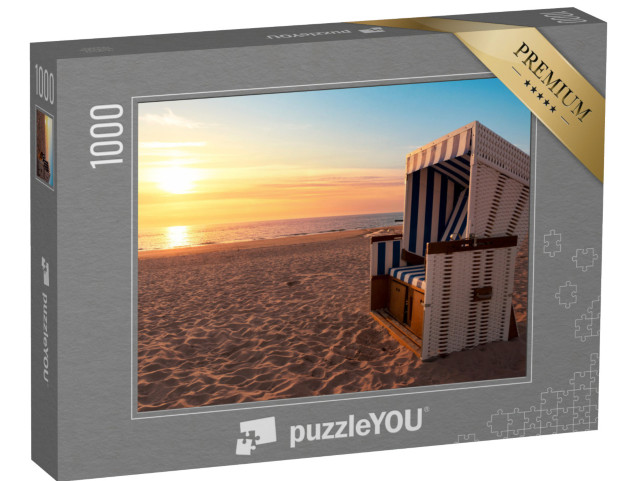 puzzle 1000 dílků „Sylt: pobřeží Severního moře a pláž při západu slunce“