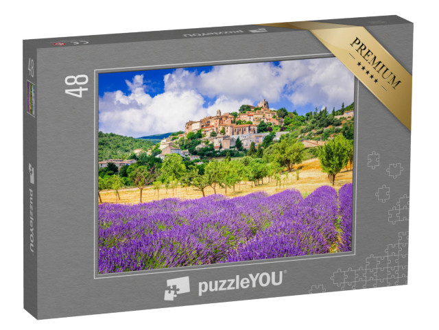 puzzle 48 dílků „Simiane-la-Rotonde, chatová osada, Provence, Francie“