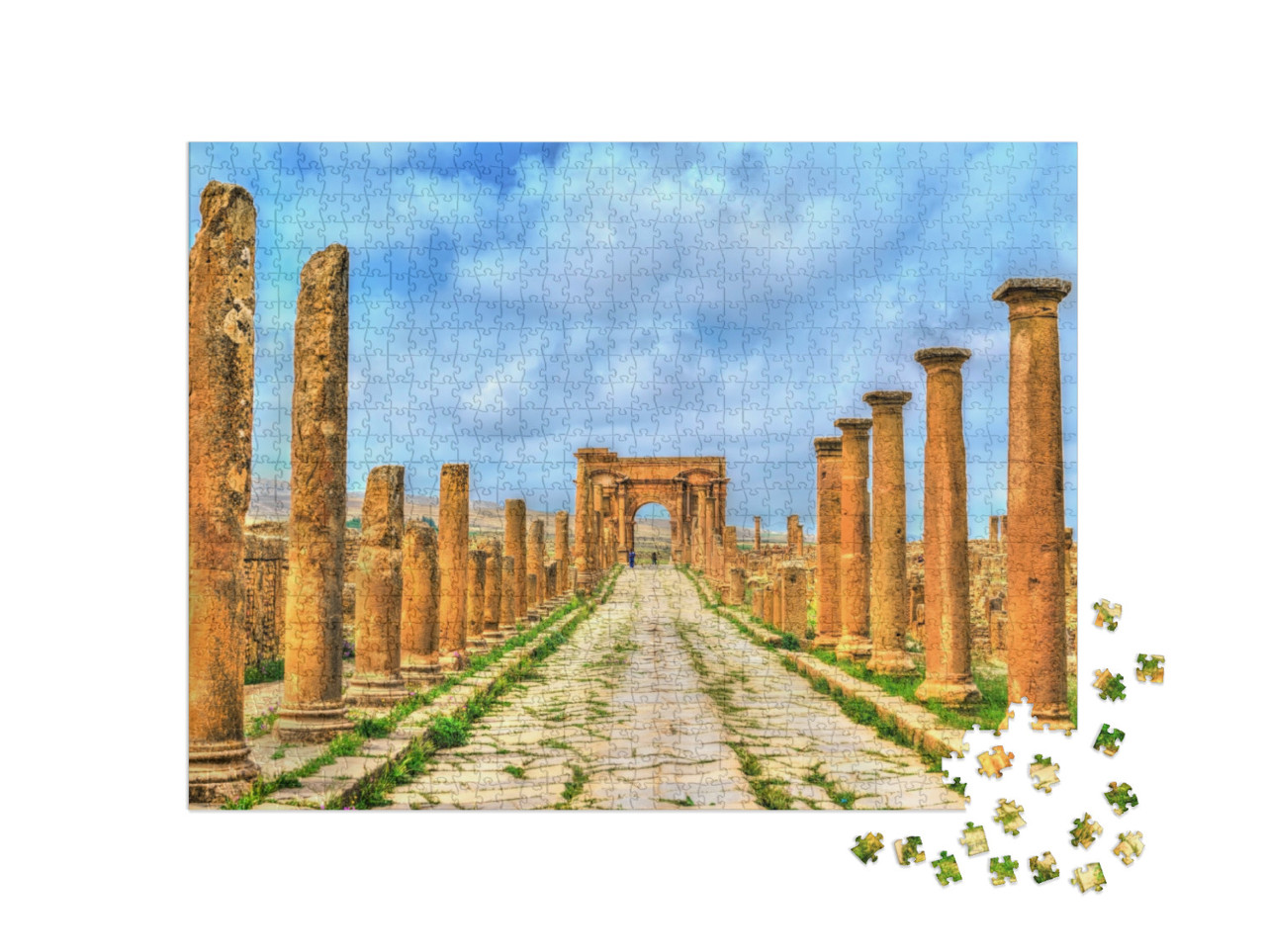 puzzle 1000 dílků „Zničené město Timgad, kulturní dědictví UNESCO v Alžírsku“