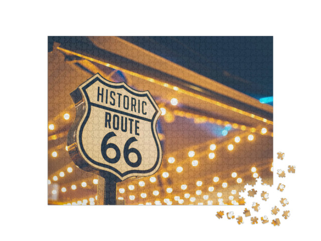 puzzle 1000 dílků „Nápis Route 66, Kalifornie, USA“