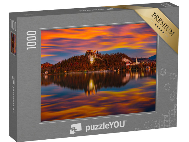 puzzle 1000 dílků „Slovinské jezero na podzim“