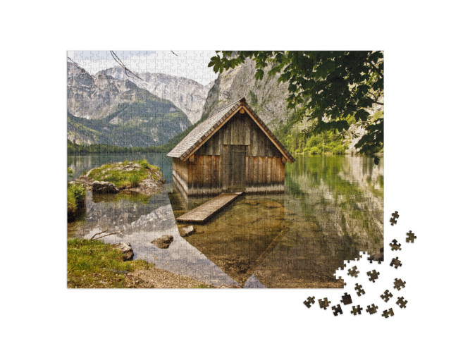 puzzle 1000 dílků „Haus am See, Bavorsko, Německo“