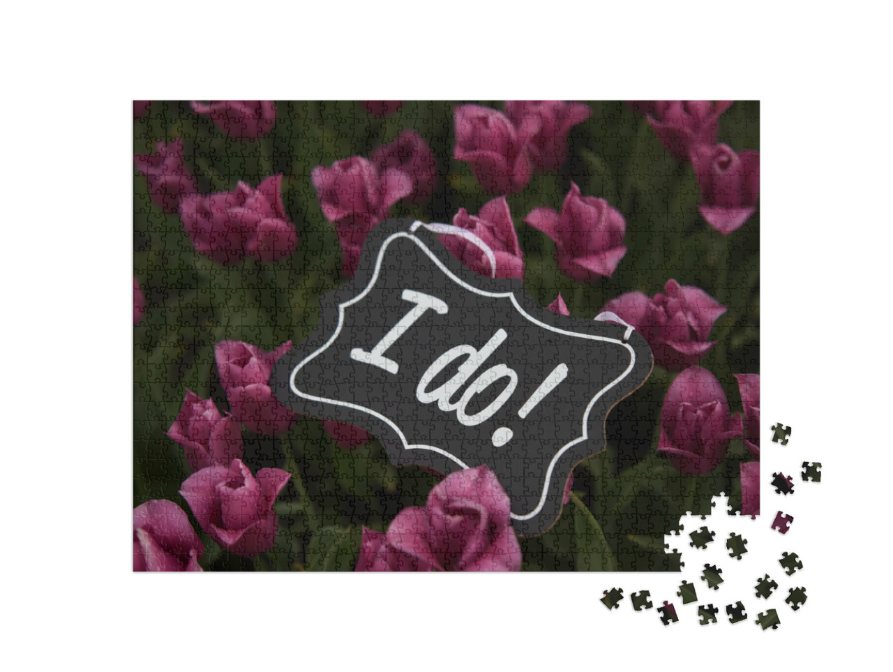 puzzle 1000 dílků „i do board, žádost o ruku mezi tulipány, netherl“