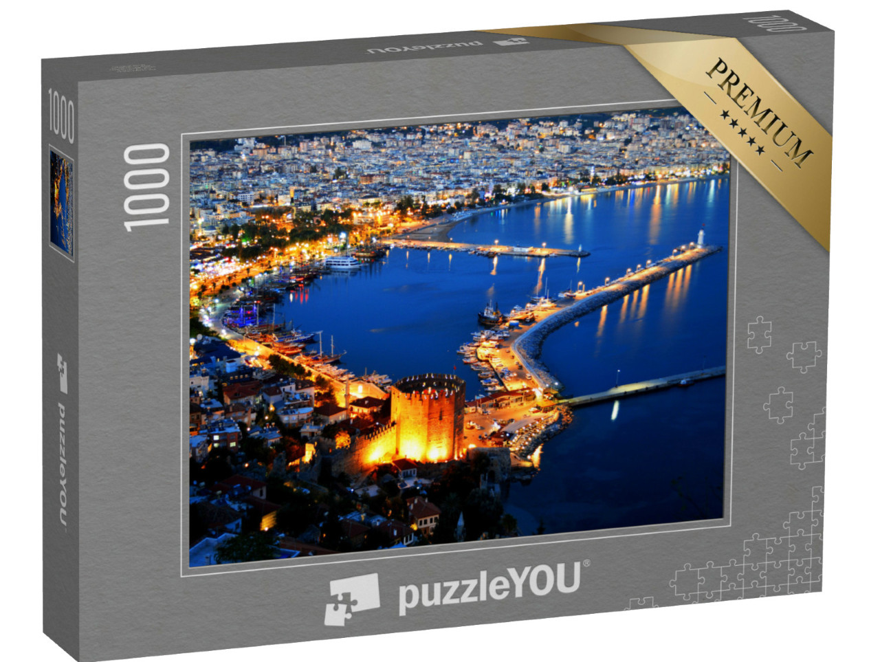 puzzle 1000 dílků „Alanya, Turecká riviéra v noci“