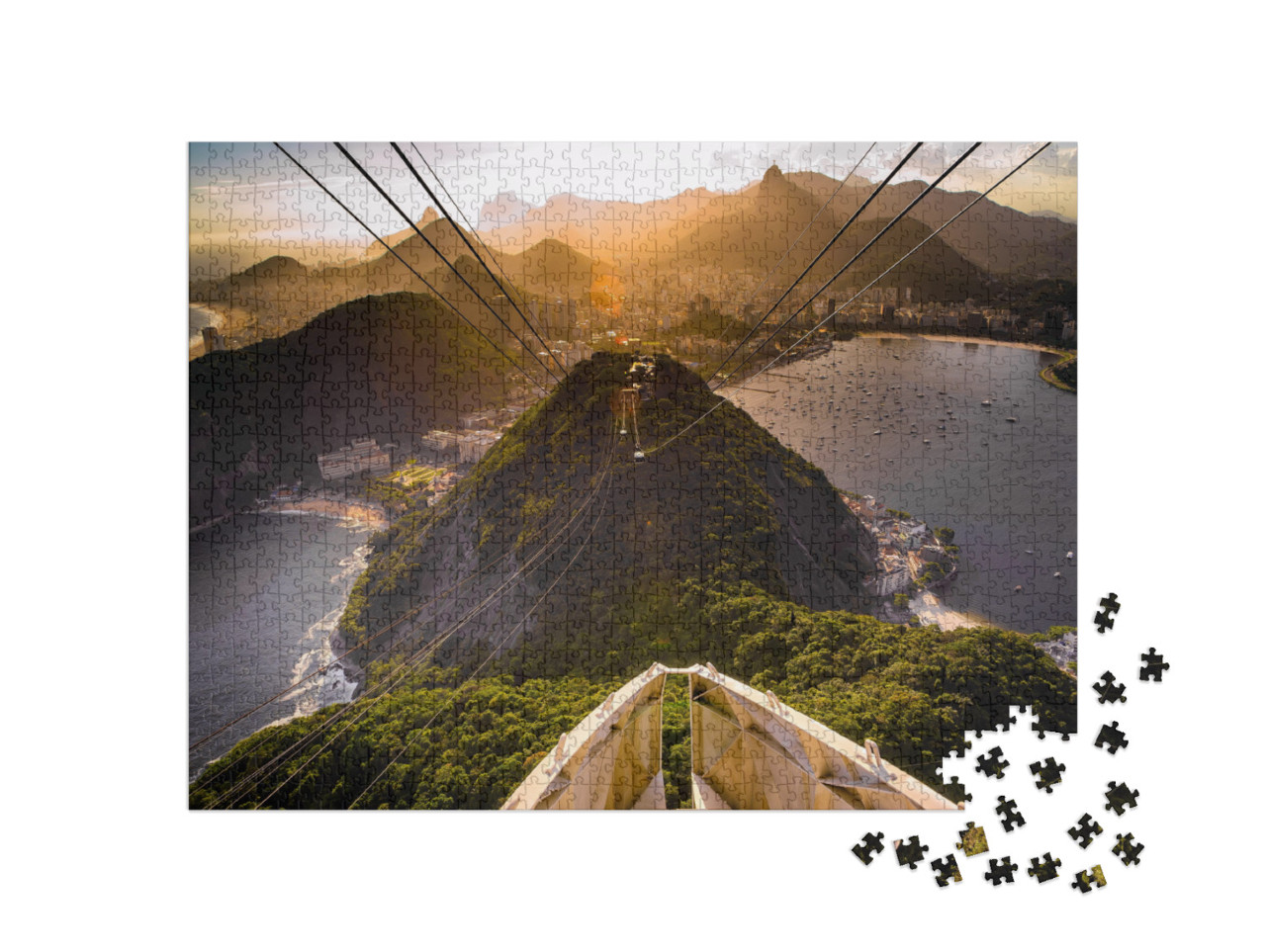 puzzle 1000 dílků „Lanovka na horu Sugar Loaf, Rio De Janeiro, Brazílie“