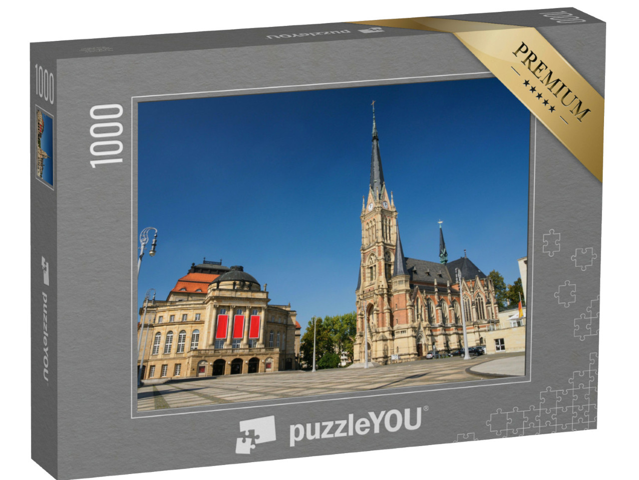 puzzle 1000 dílků „Divadelní náměstí s operou v Chemnitz, Německo“