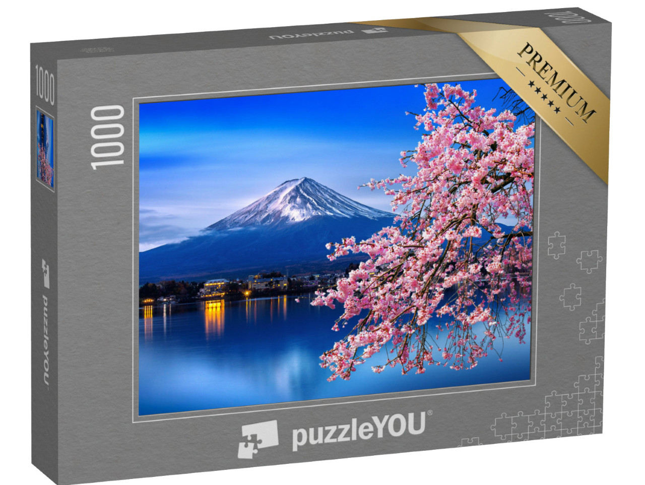 puzzle 1000 dílků „Třešňový květ na hoře Fudži na jaře, Japonsko“