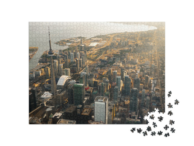 puzzle 1000 dílků „Letecký pohled na město Toronto v Kanadě“