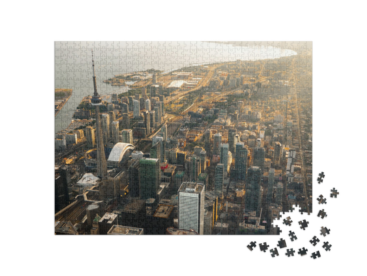 puzzle 1000 dílků „Letecký pohled na město Toronto v Kanadě“