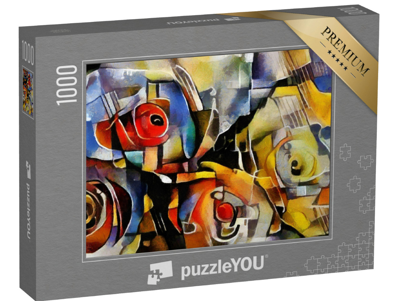 puzzle 1000 dílků „Kytice květin ve stylu Picassa a Kandinského“