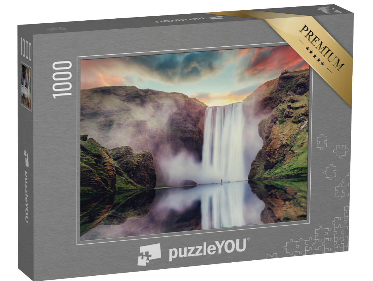 puzzle 1000 dílků „Vodopád Skogafoss na Islandu“