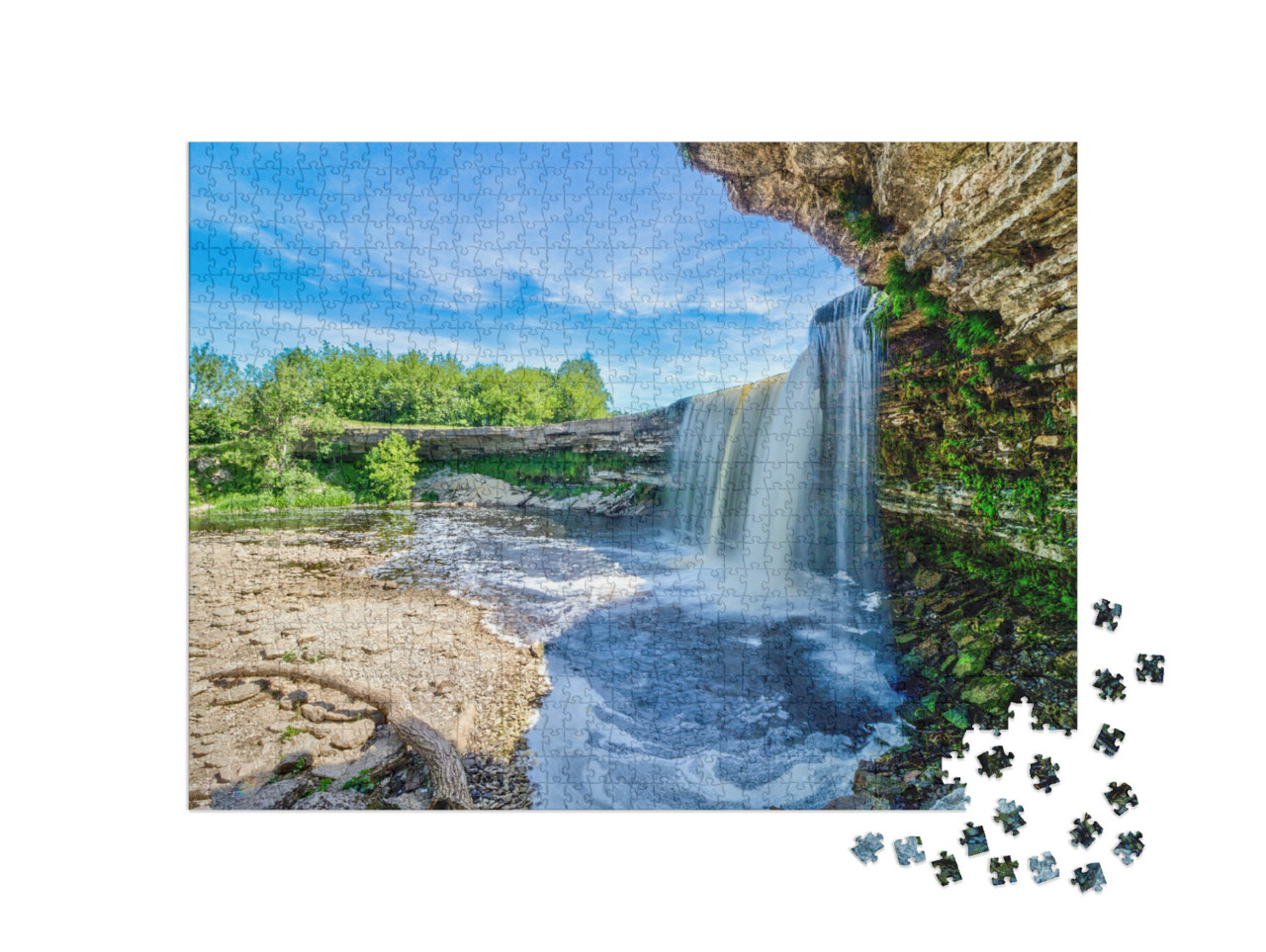 puzzle 1000 dílků „Vodopád Jagala, Estonsko“