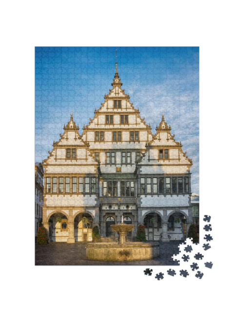 puzzle 1000 dílků „Radnice v německém Paderbornu postavená v roce 1611“