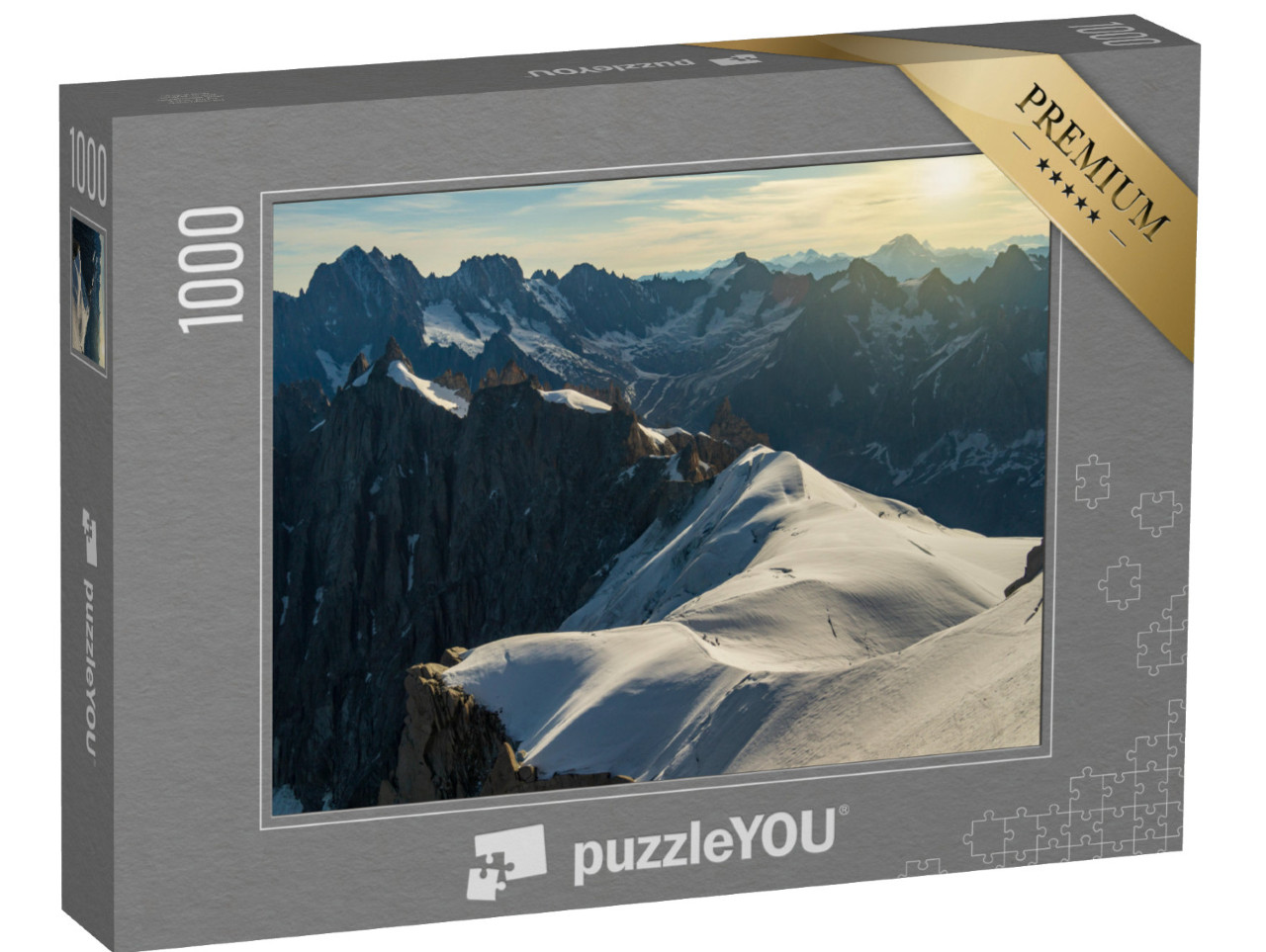 puzzle 1000 dílků „Masiv Mont Blanc, Alpy na hranici mezi Francií a Itálií“