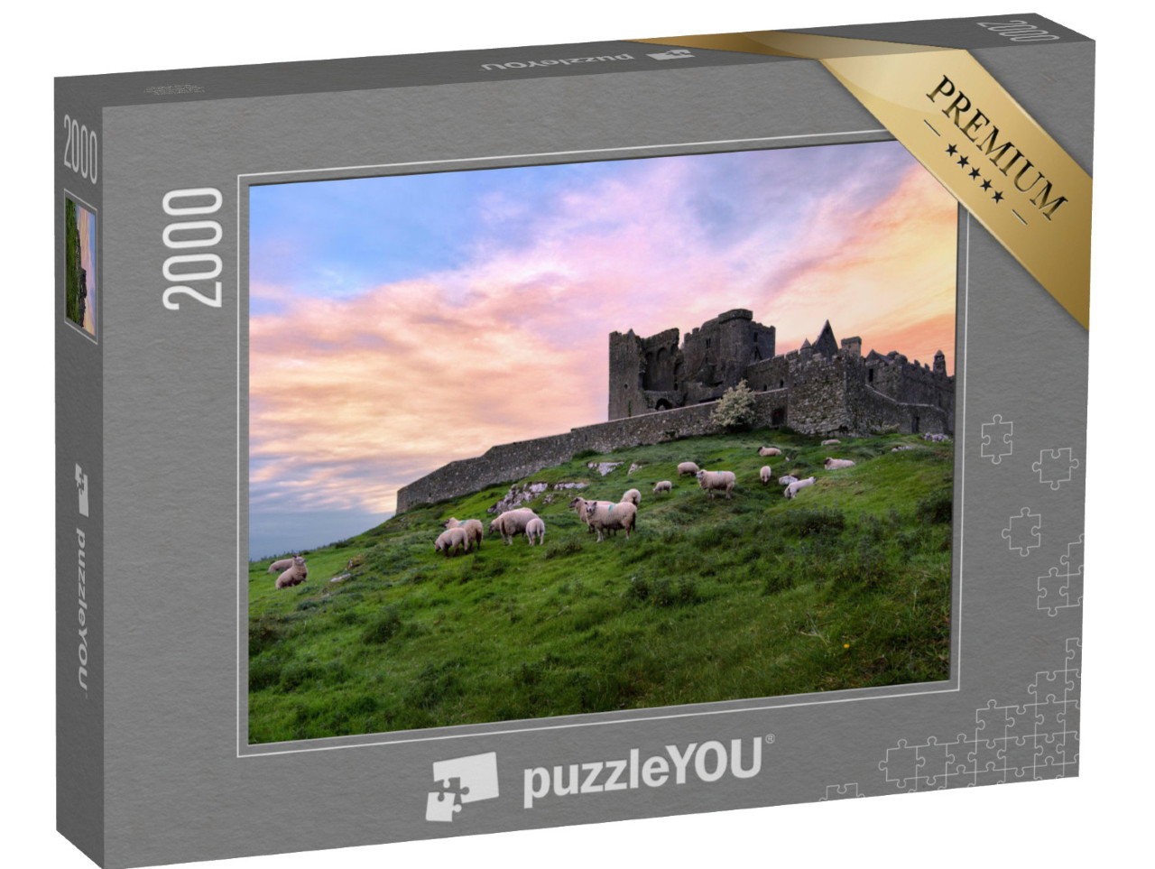 puzzle 2000 dílků „Rock of Cashel, zřícenina hradu, Irsko“