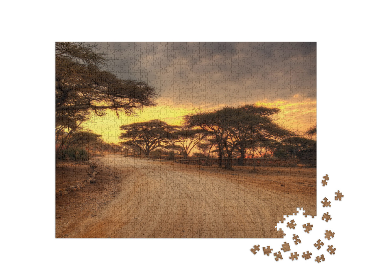 puzzle 1000 dílků „Národní park Serengeti s divokými zvířaty“