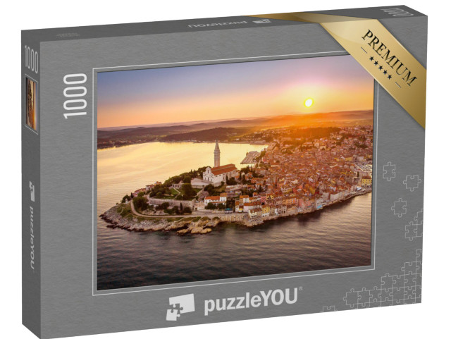 puzzle 1000 dílků „Východ slunce ze vzduchu v Rovinji, Chorvatsko“