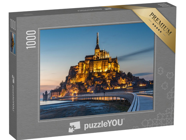 puzzle 1000 dílků „Osvětlený Mont Saint-Michel za soumraku“