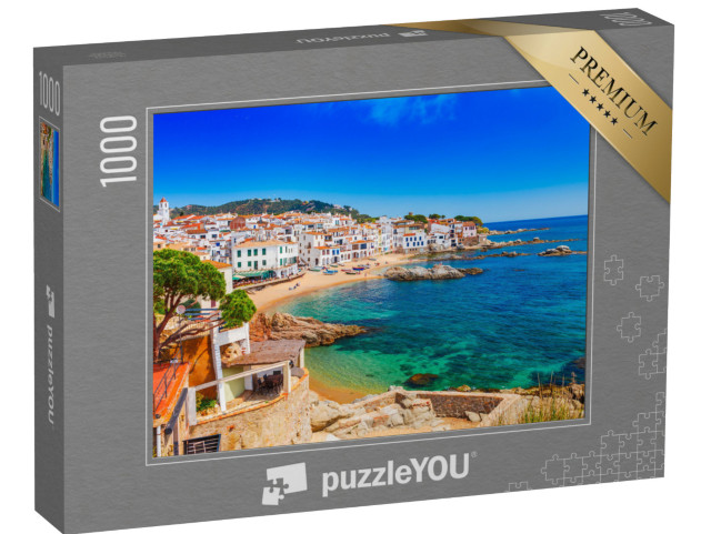 puzzle 1000 dílků „Malebná rybářská vesnice na pobřeží Costa Brava, Katalánsko, Španělsko“