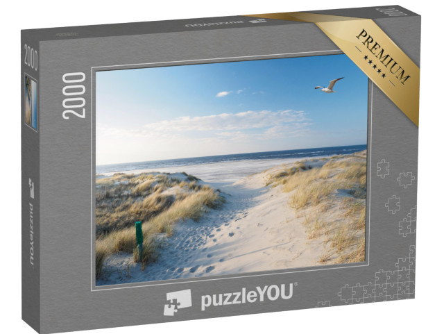 puzzle 2000 dílků „Bílá písečná pláž a duny Severního moře“