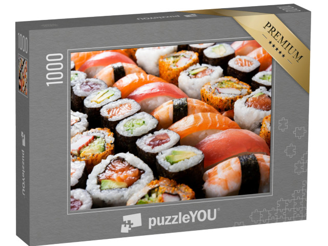 puzzle 1000 dílků „Výběr sushi maki a závitků s tuňákem“