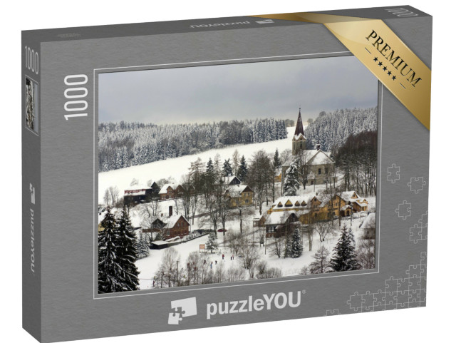 puzzle 1000 dílků „Zimní krajina Bublava, Krušné hory, Česká republika“