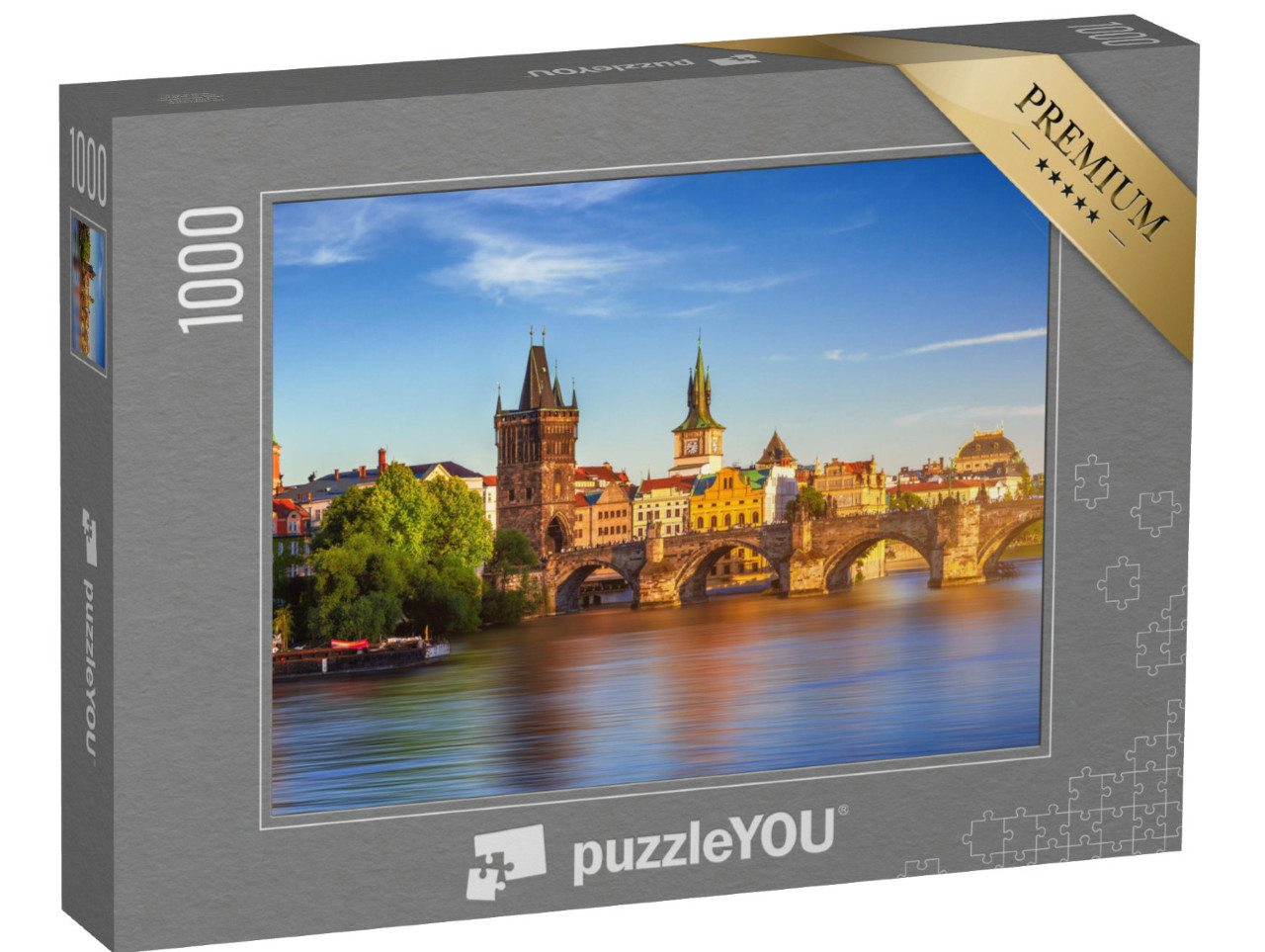 puzzle 1000 dílků „Letecký pohled na staré centrum Prahy s molem, Česká republika“