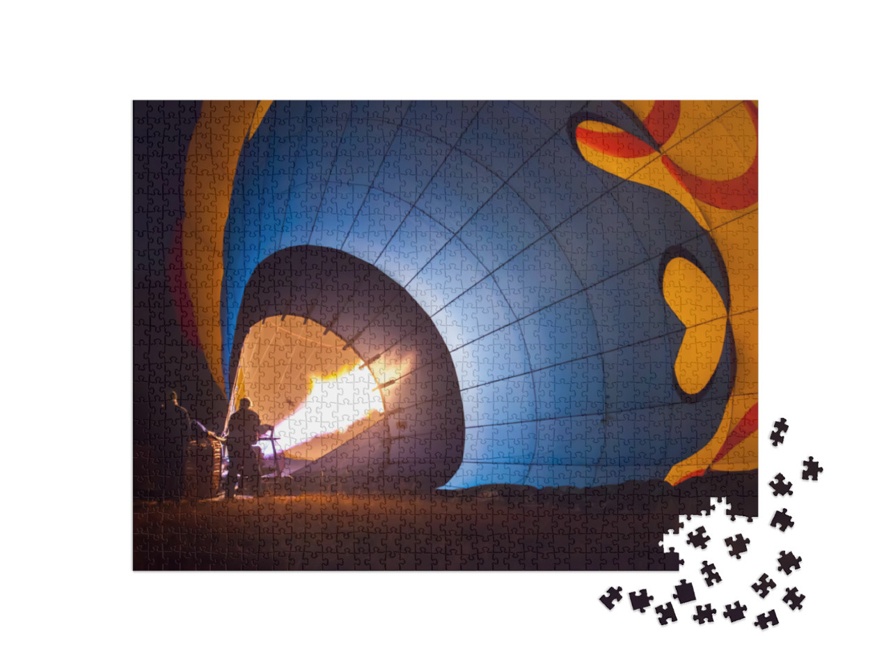 puzzle 1000 dílků „Příprava horkovzdušného balonu před startem“