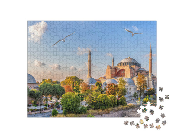 puzzle 1000 dílků „Pohled na Hagia Sofia, Istanbul“