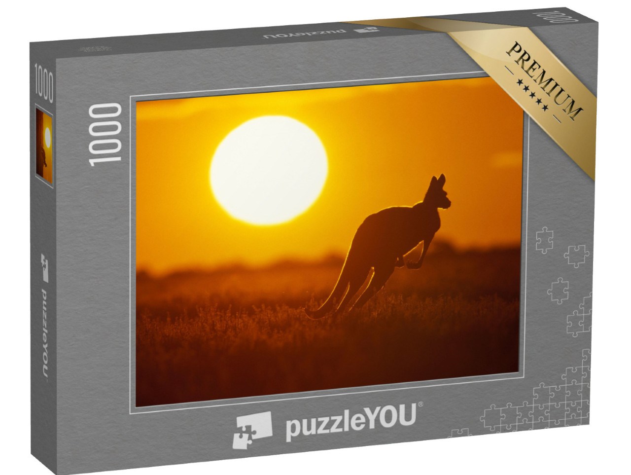 puzzle 1000 dílků „Klokan v záři australského západu slunce“