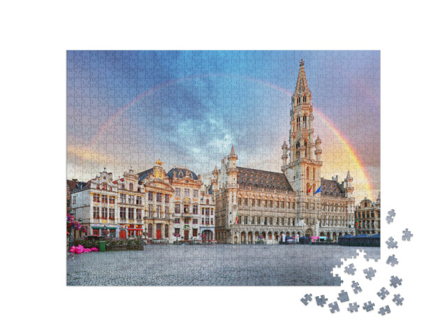 puzzle 1000 dílků „Duha nad historickým centrem Bruselu, Belgie“