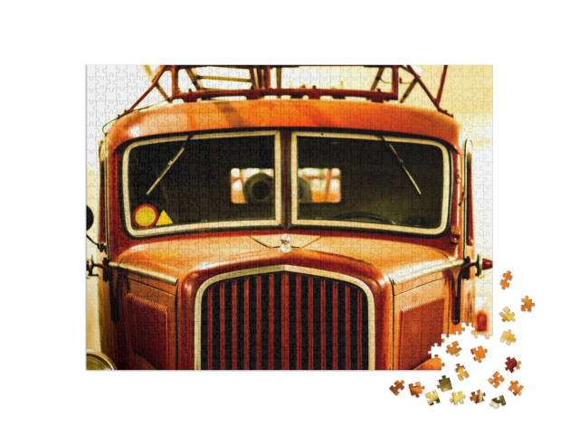 puzzle 1000 dílků „Retro hasičské auto“