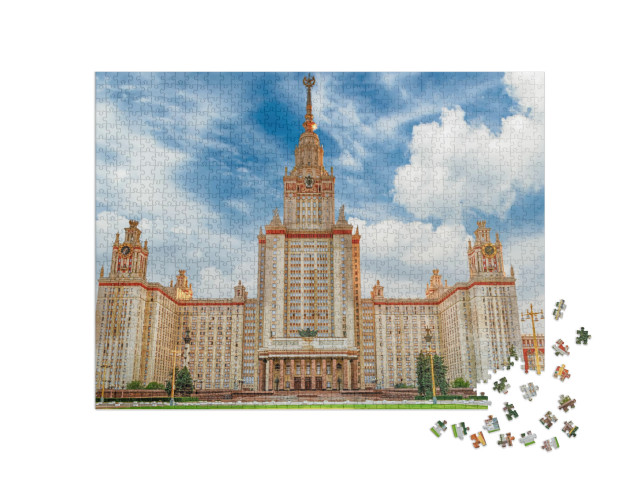 puzzle 1000 dílků „Lomonosovova státní univerzita, Moskva, Rusko“