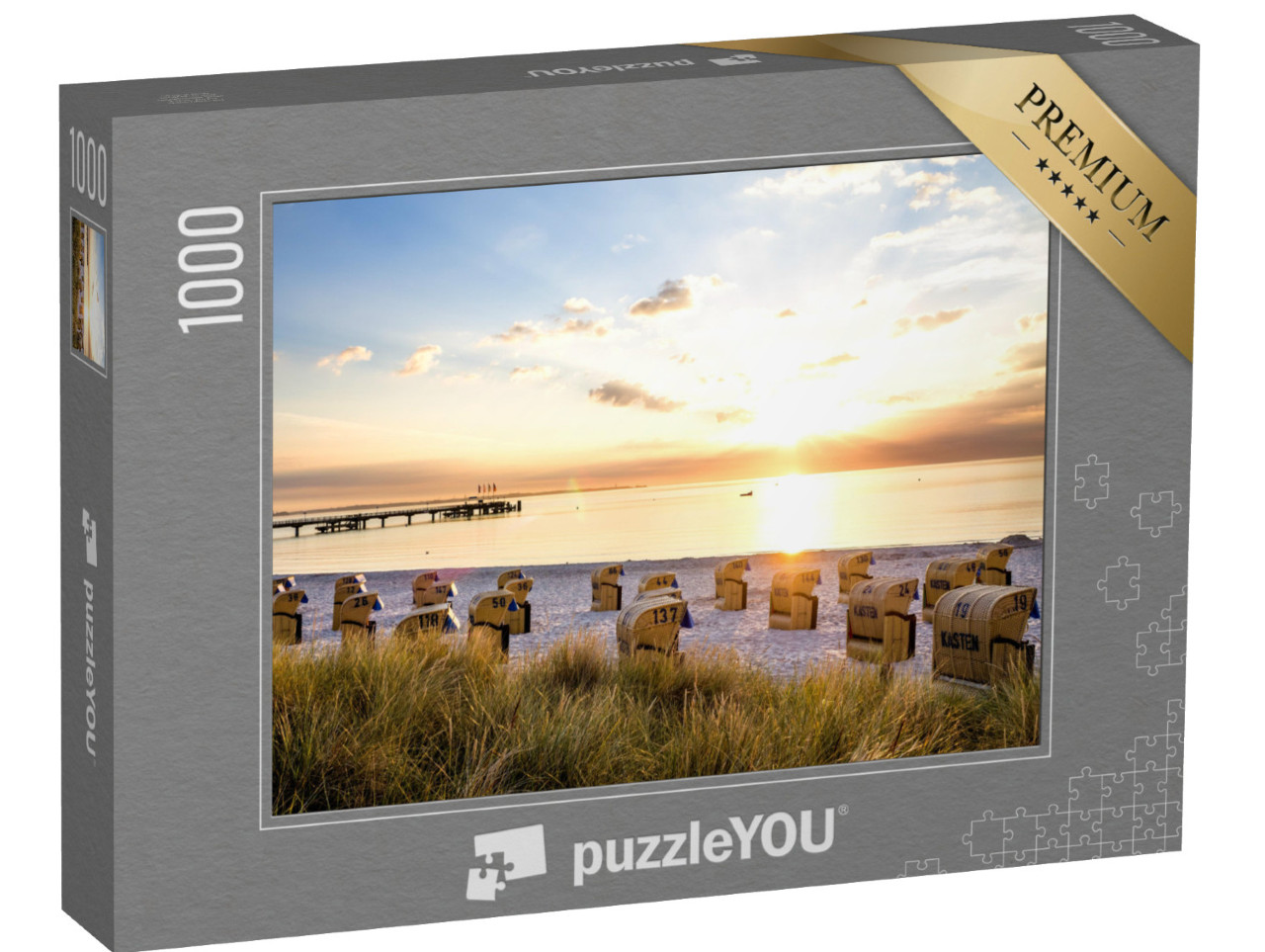 puzzle 1000 dílků „Pláž Scharbeutz, Baltské moře, Německo“