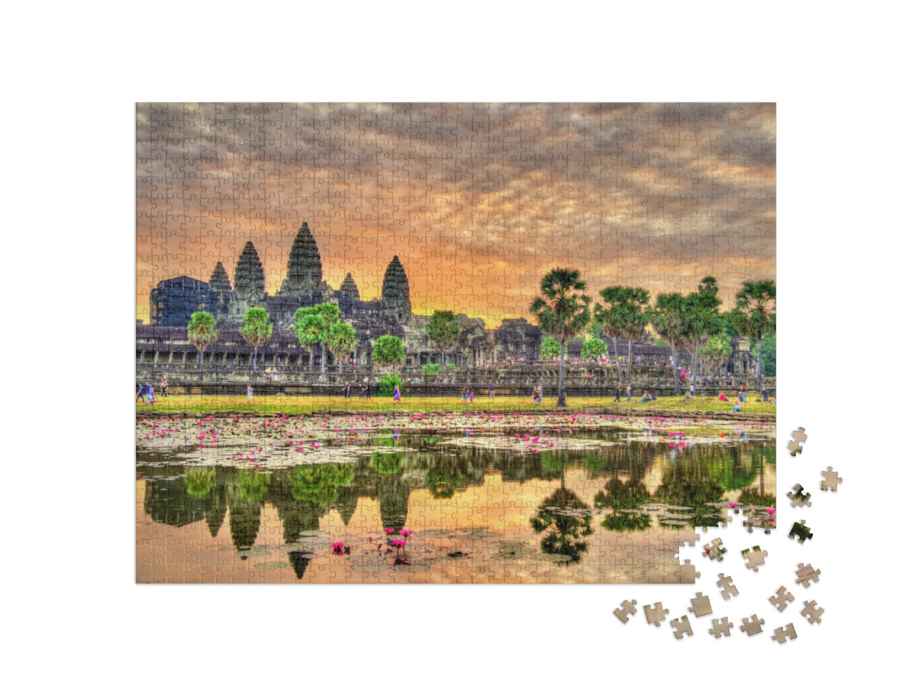 puzzle 1000 dílků „Východ slunce v Angkor Watu v Kambodži“