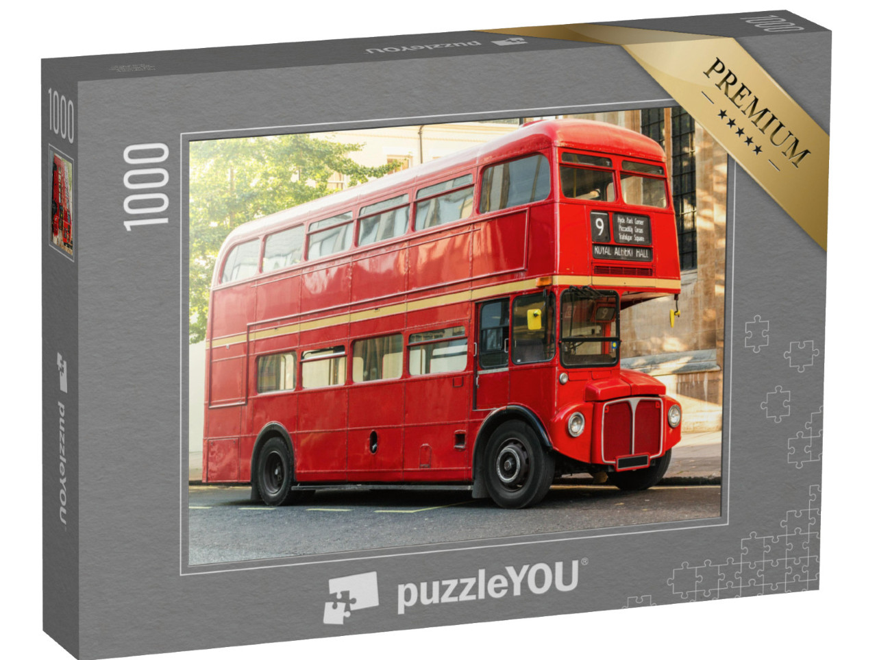 puzzle 1000 dílků „Červený patrový autobus, Londýn, Velká Británie“