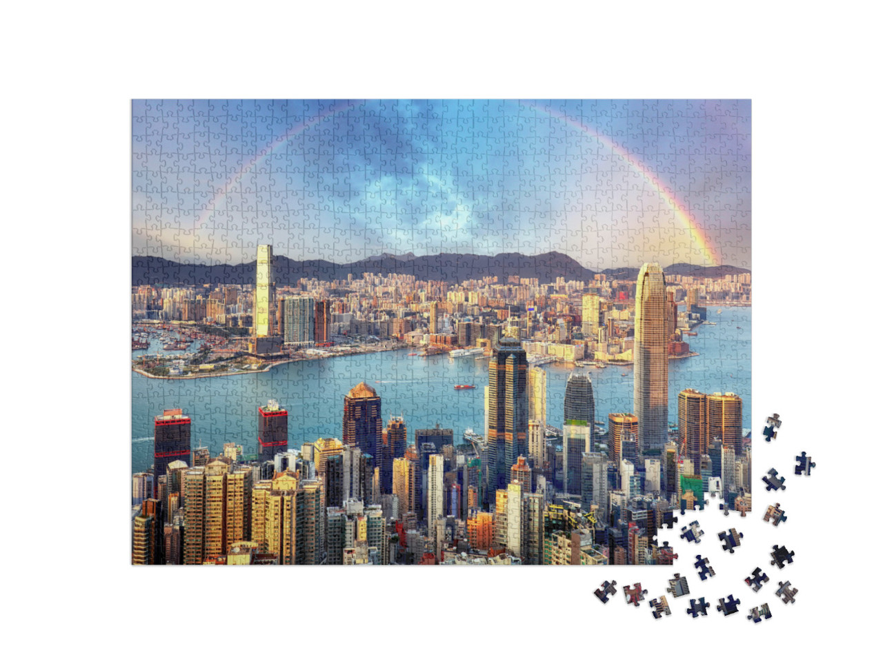 puzzle 1000 dílků „Duha nad Hongkongem“