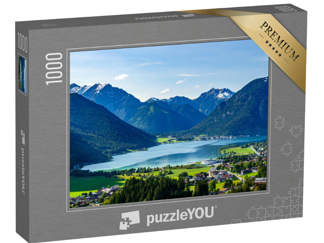 puzzle 1000 dílků „Idylická krajina u jezera Achensee, Rakousko“