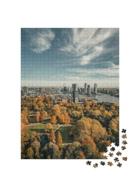 puzzle 1000 dílků „Panorama Rotterdamu, Nizozemsko“