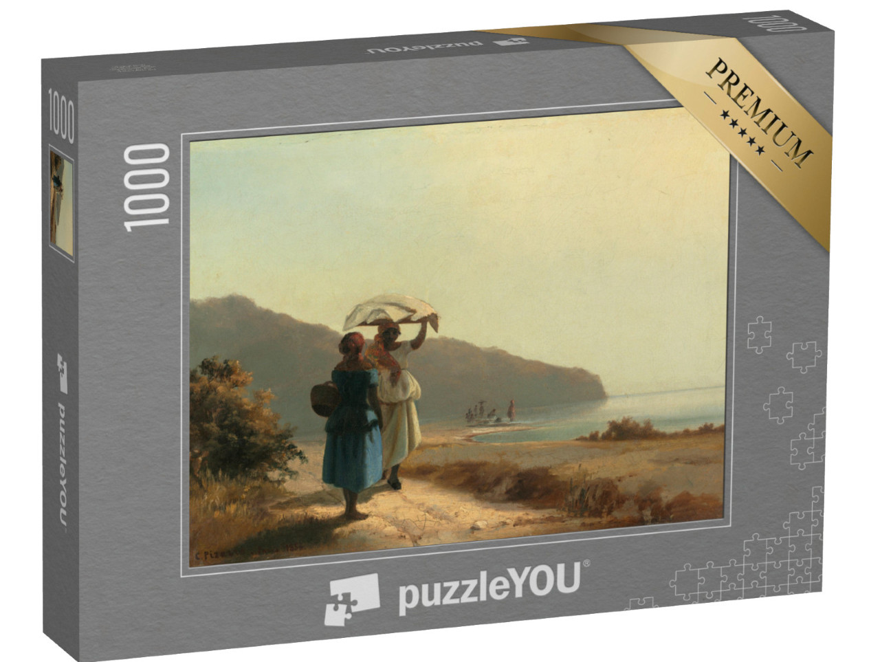 puzzle 1000 dílků „Camille Pissarro - Dvě ženy hovořící u moře, Svatý Tomáš“